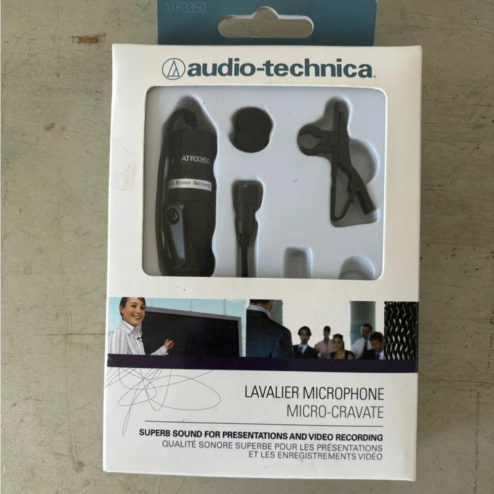 Audio-Technica ATR3350 Condenser Lavalier Microphone Wired 3.5mm New in Box
